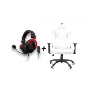Chaise Gaming White Shark MONZA BLANC + CASQUE HYPERX CLOUD II (MONZA-W)(4P5M0AA)
