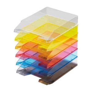 Corbeilles à courrier Transparent - Lot de 10 - Coloris au choix
